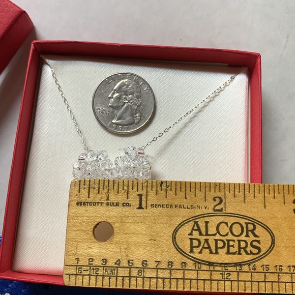 Crystallized Heart Necklace (Sterling Silver Swarovski Elements) - Picture 7 of 10